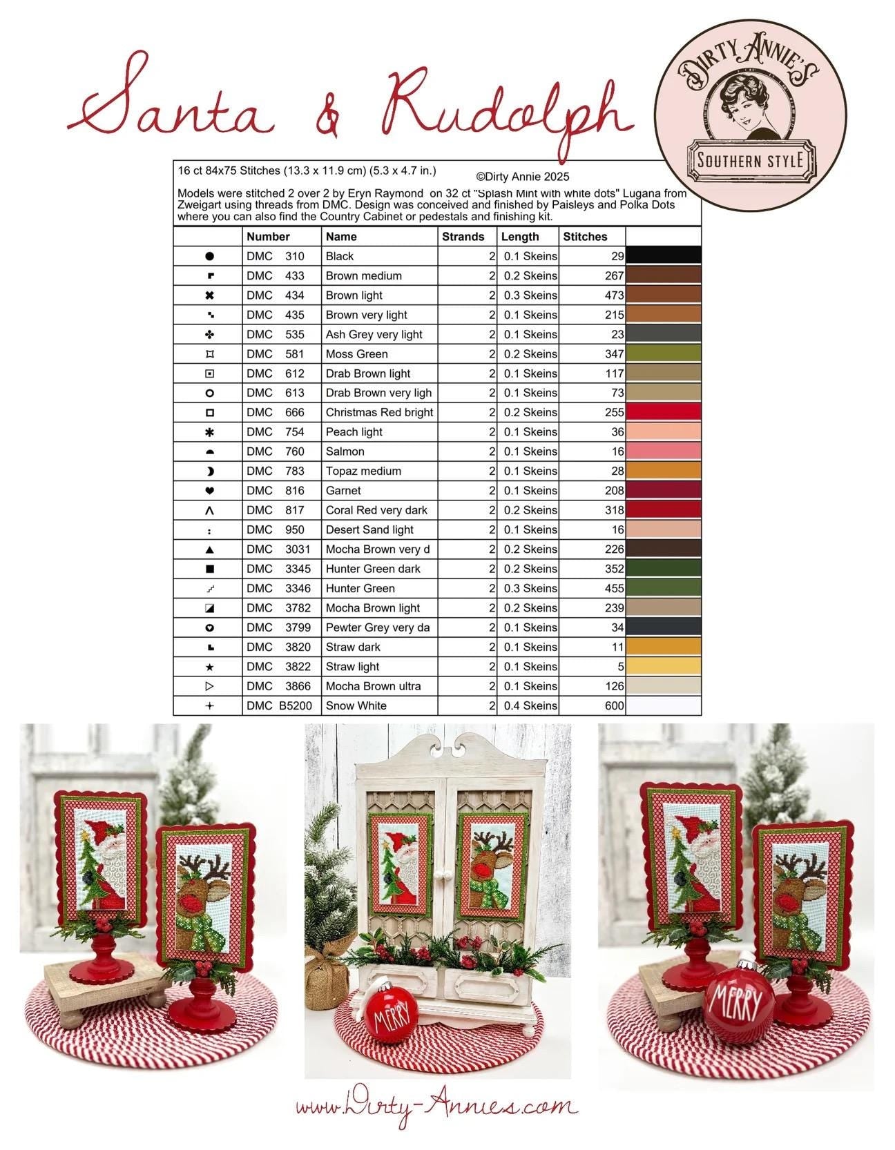 Santa & Randolph pattern by Dirty Annie’s Southern Style