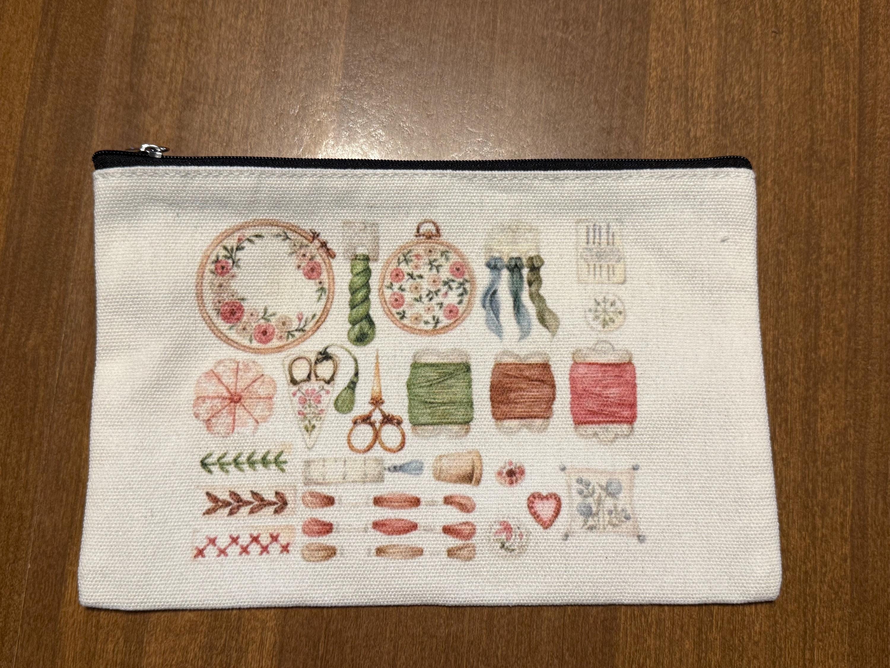 Cross Stitch zipper storage bag