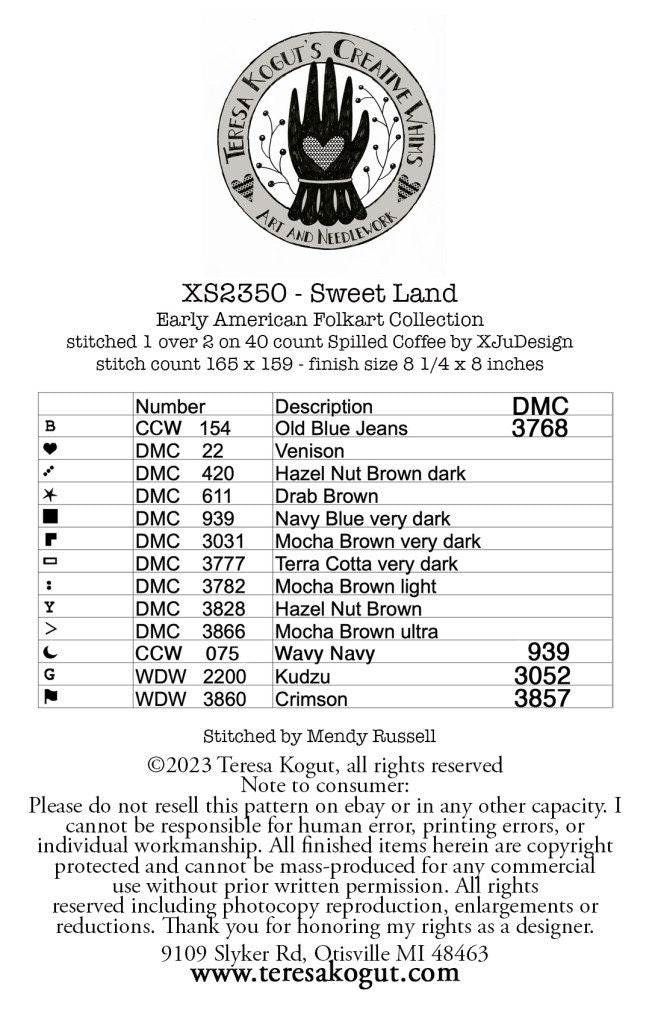 Sweet Land pattern by Teresa Kogut