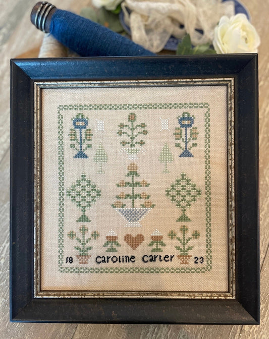 Caroline Carter 1823 Sampler pattern by Annie Turner “The Proper Stitcher”