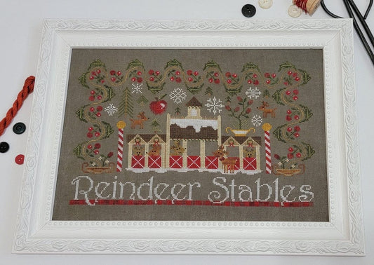 Reindeer Stables pattern by Quaint Rose Needlearts