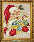 Christmas father arrives pattern by Grille Point De Croix