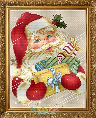Christmas father arrives pattern by Grille Point De Croix