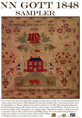 Ann Gott 1848 Sampler pattern by Needlework Press