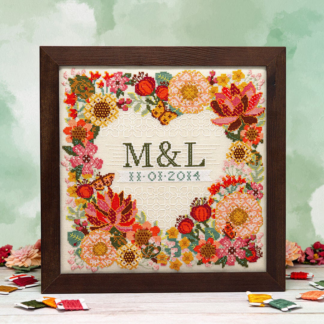 Modern Botanical Wedding Sampler pattern by Counting Puddles