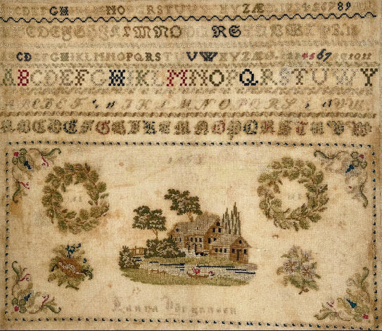 Laura Vorgensen 1853 a reproduction sampler pattern by Jan Hicks Creates