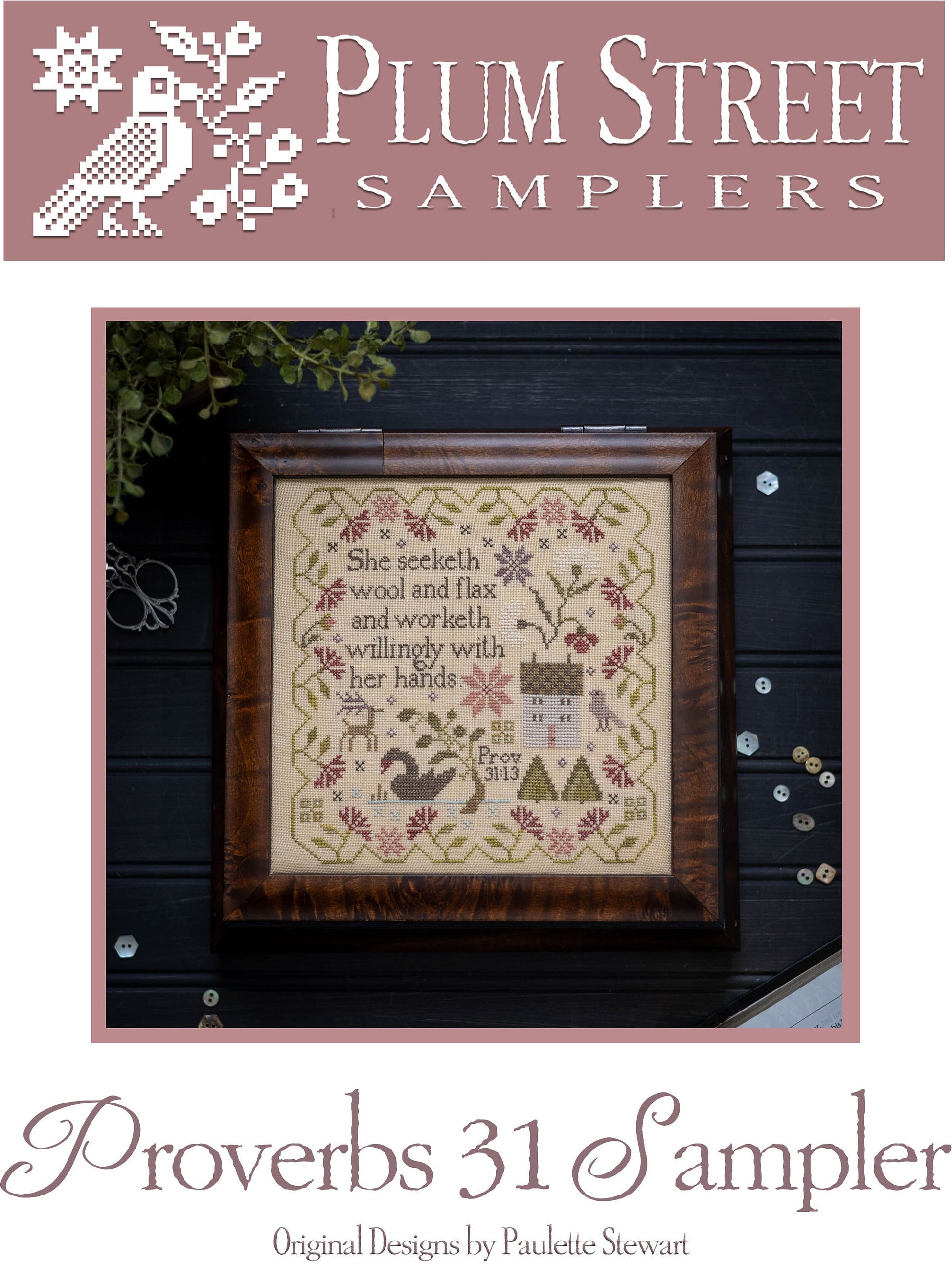 Proverbs 31 Sampler pattern by Plum Street Samplers