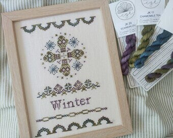 Winter - A Stitch for All Seasons pattern featuring Cottage Garden Threads by Mojo Stitches