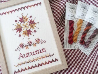 Autumn/Fall - A Stitch for All Seasons Series pattern - featuring Cottage Garden Threads by Mojo Stitches